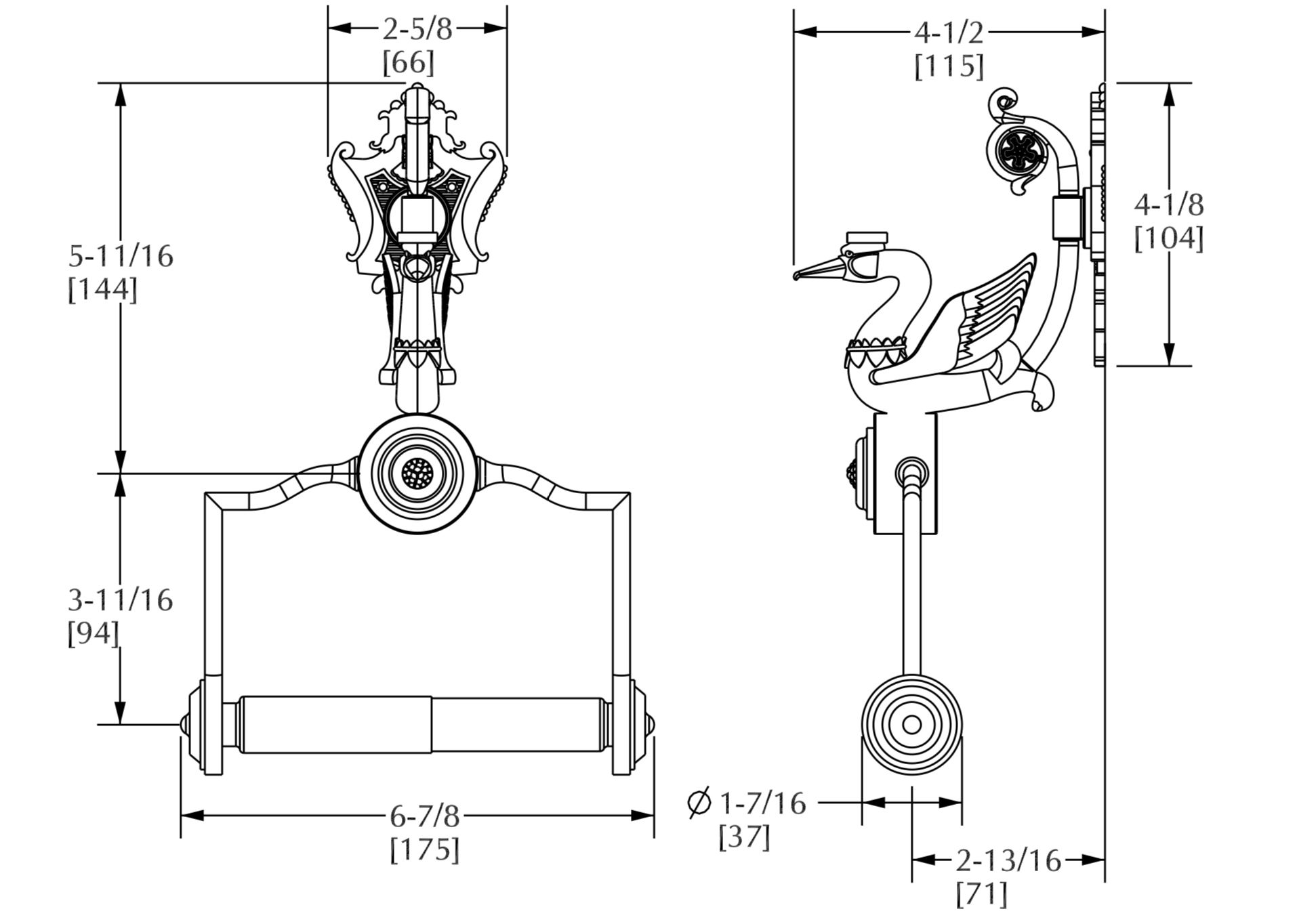  Móc treo giấy vệ sinh không nắp chụp Swan - 3511 