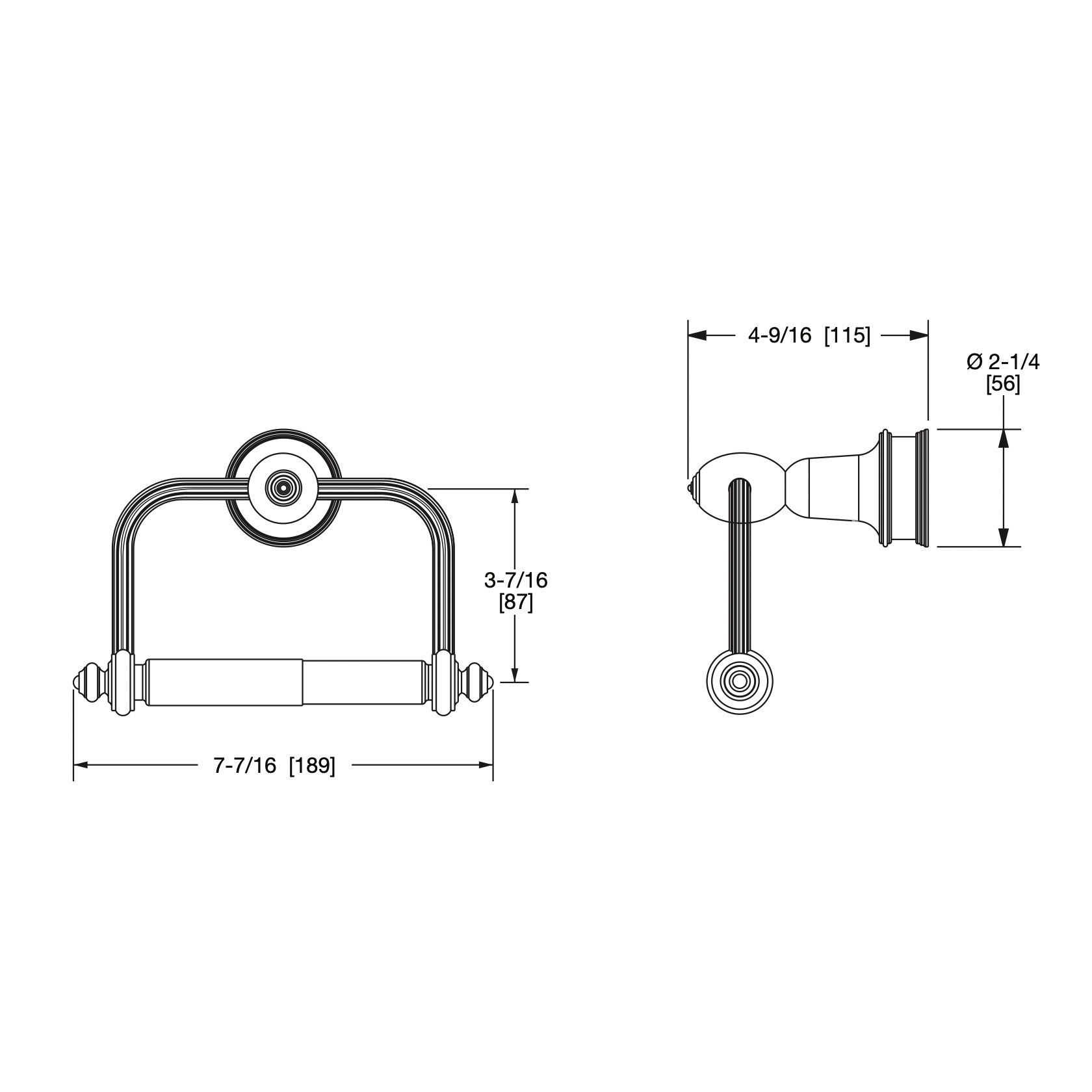  Móc treo giấy vệ sinh không nắp chụp Grey bằng đồng - 3526 