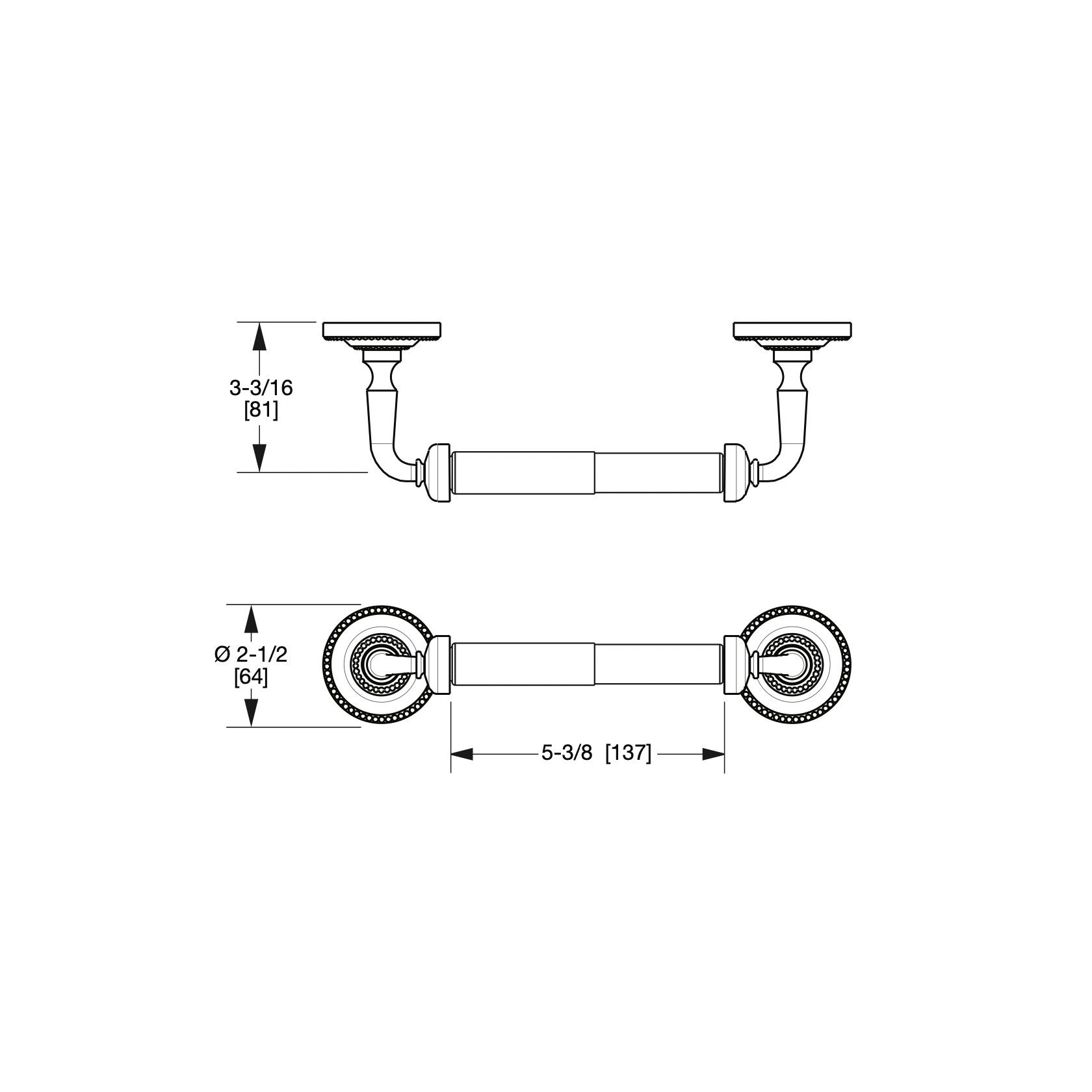  Móc treo giấy vệ sinh không nắp chụp Classical bằng đồng - 3527-DP 