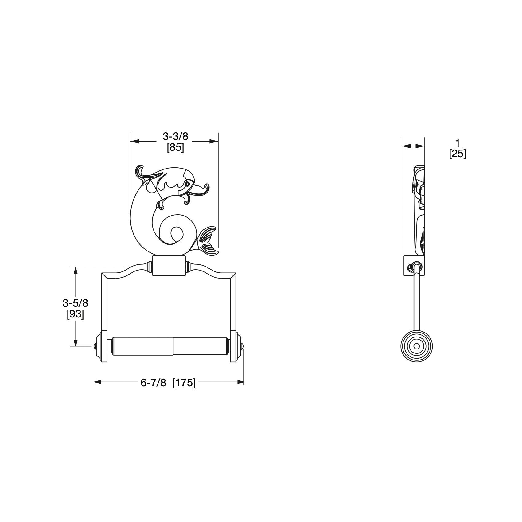  Móc treo giấy vệ sinh không nắp chụp Flat Dolphin - 3529 