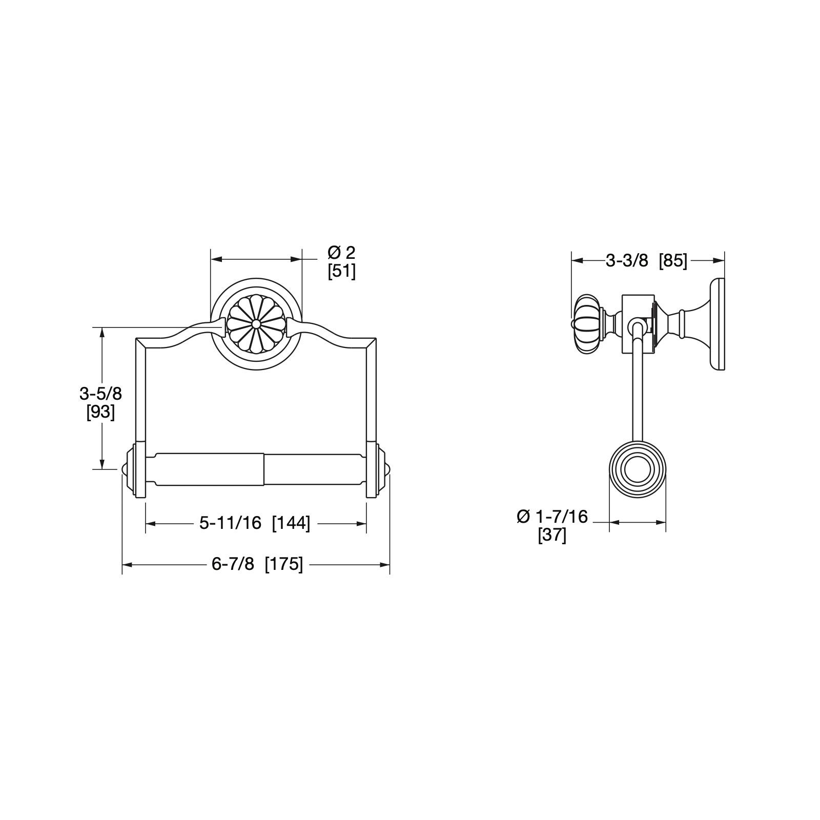  Móc treo giấy vệ sinh không nắp chụp Melon bằng đồng - 3532 