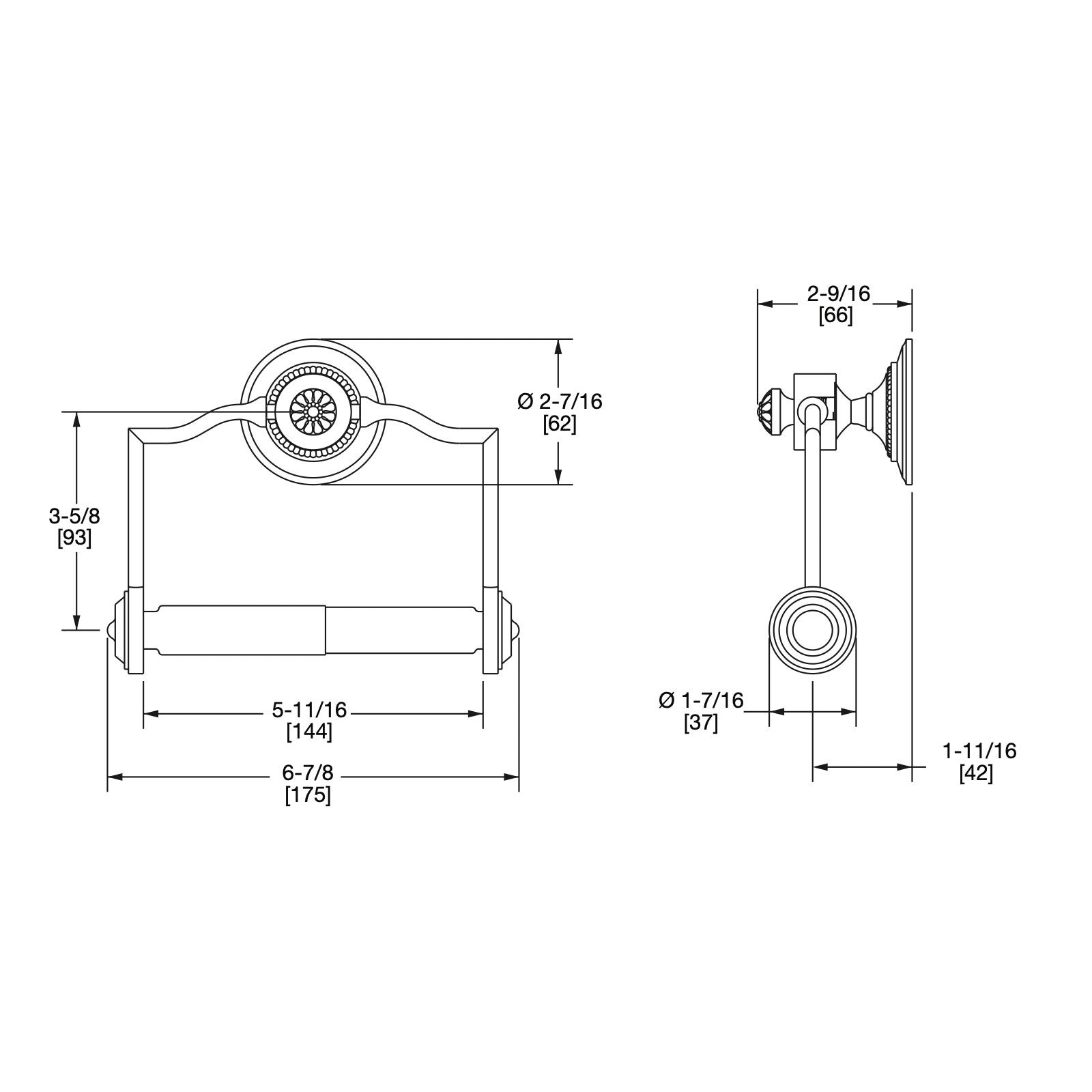  Móc treo giấy vệ sinh không nắp chụp Acanthus bằng đồng - 3534 