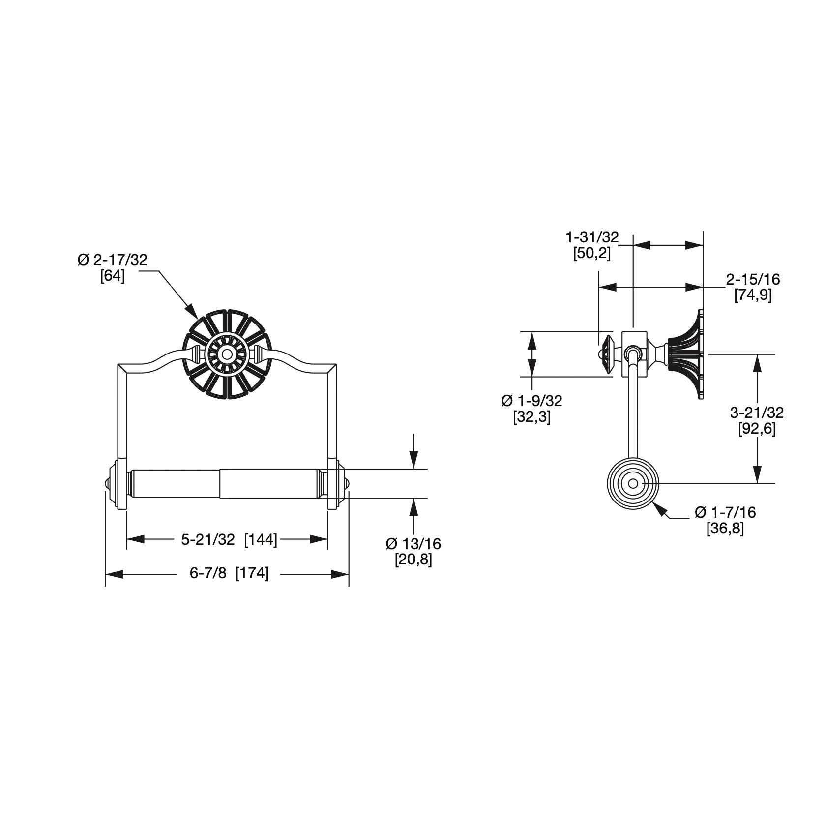  Móc treo giấy vệ sinh không nắp chụp Riviera bằng đồng - 3537 