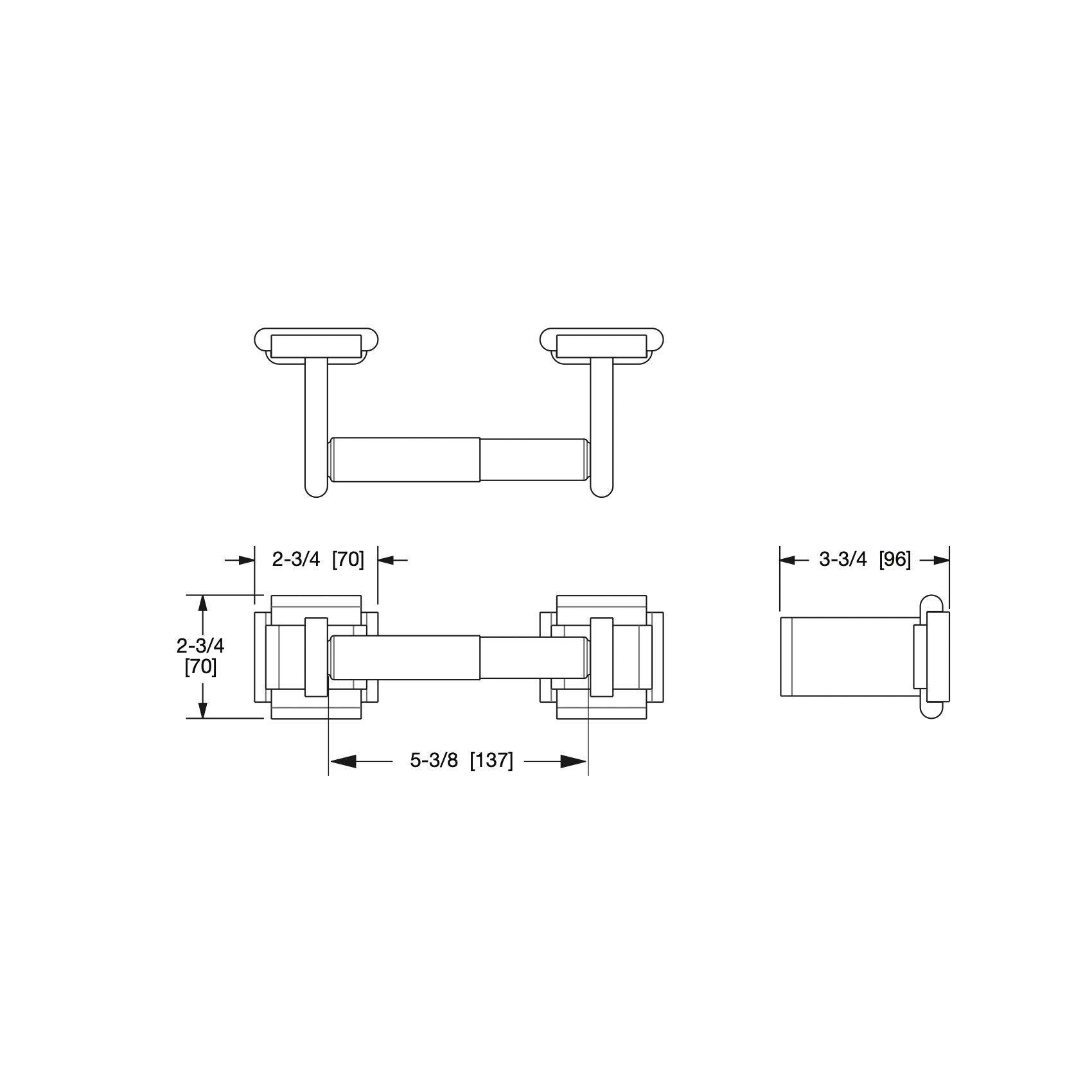  Móc treo giấy vệ sinh không nắp chụp Nouveau bằng đồng - 3544-DP 