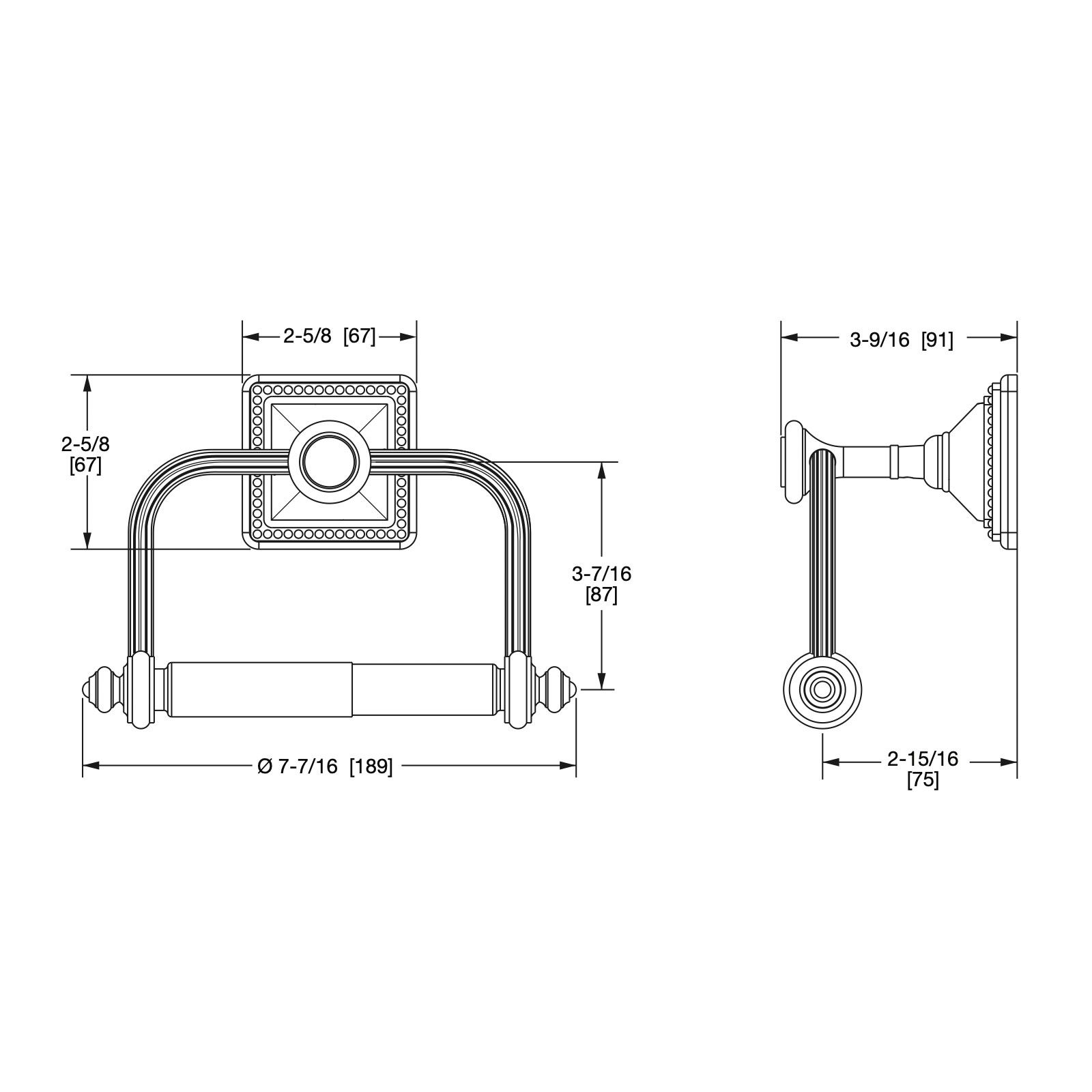  Móc treo giấy vệ sinh không nắp chụp Pyramid bằng đồng - 3545-MLIN 