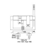  Vòi bồn tắm gắn tường One Hundred bằng đồng - 36001400A00 