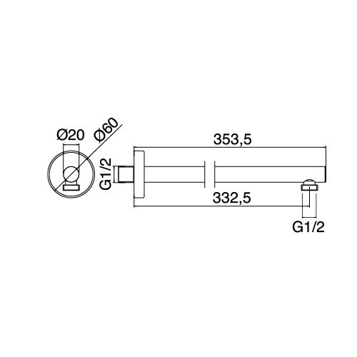  Vòi sen gắn tường bát sen ∅200mm One Hundred bằng đồng - 3600DDI080 