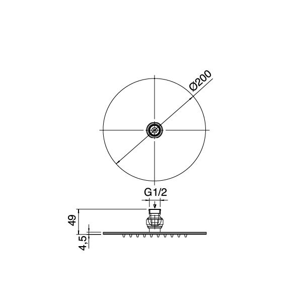  Vòi sen gắn tường bát sen ∅200mm One Hundred bằng đồng - 3600DDI080 