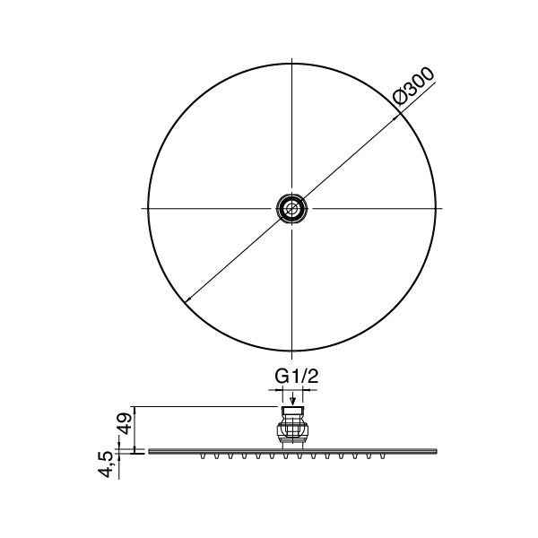  Vòi sen gắn tường bát sen ∅300mm One Hundred bằng đồng - 3600DDI100 