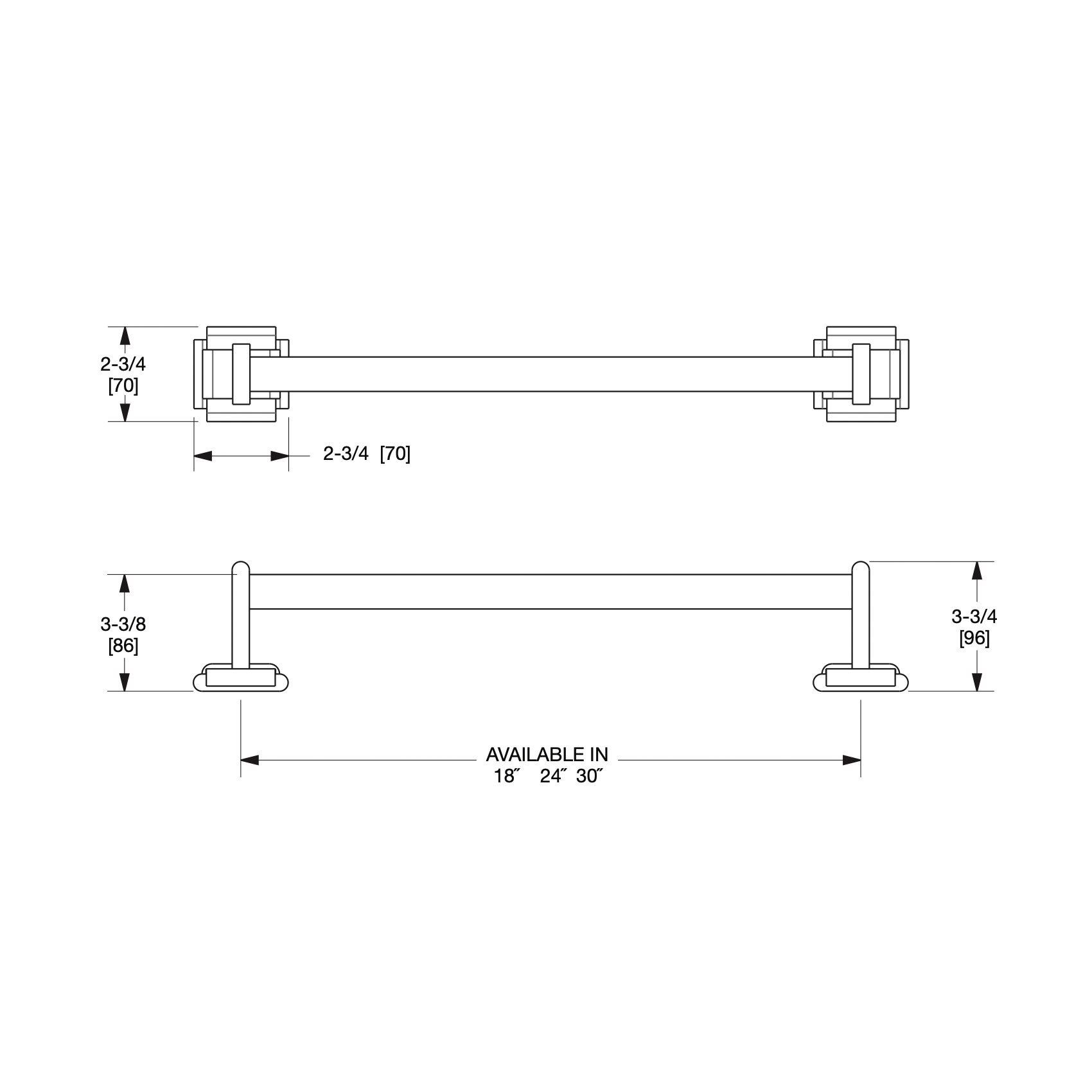  Thanh treo khăn pha lê 610mm Nouveau bằng đồng - 3655-24FL 