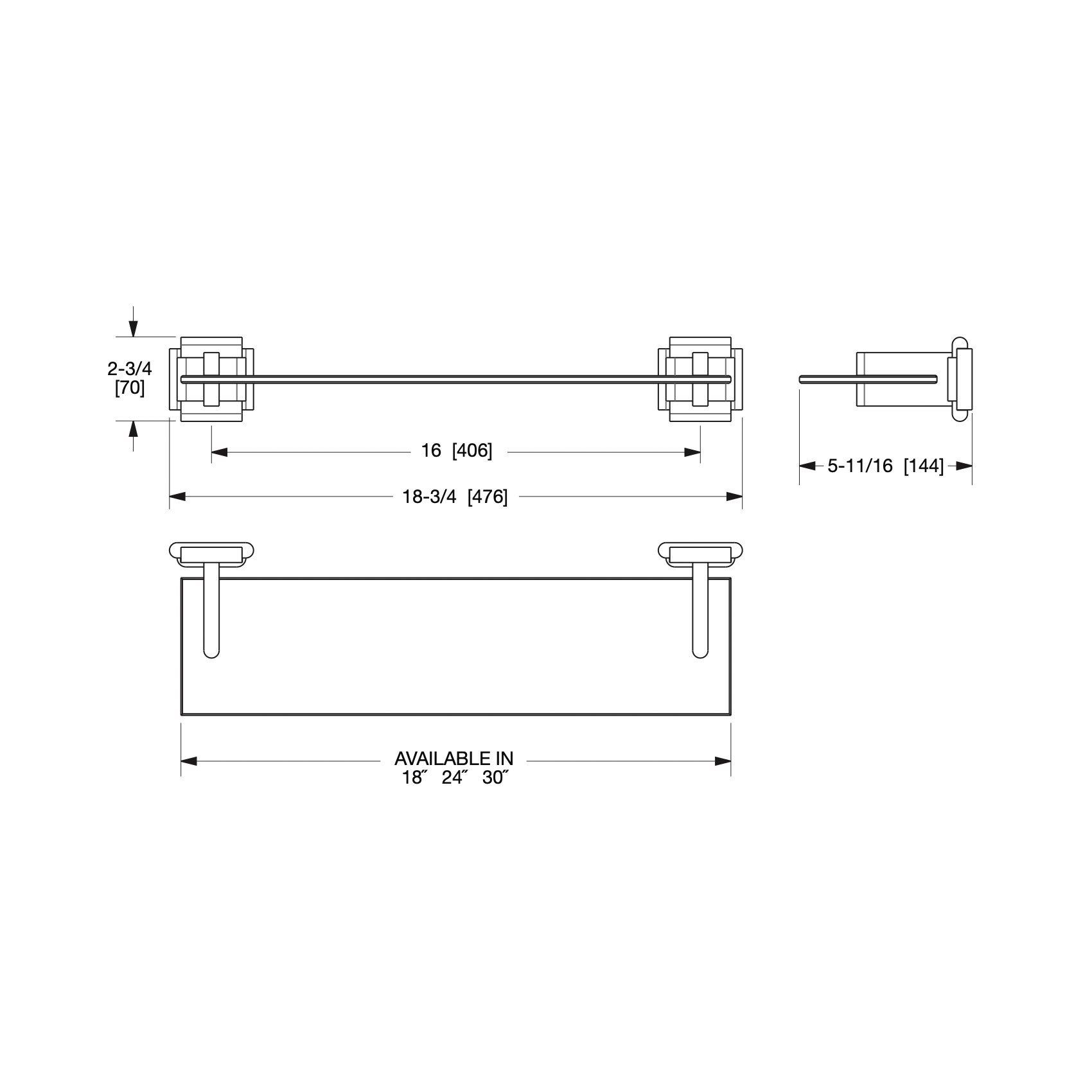  Kệ kính treo tường 762mm Nouveau - 3655S-30 