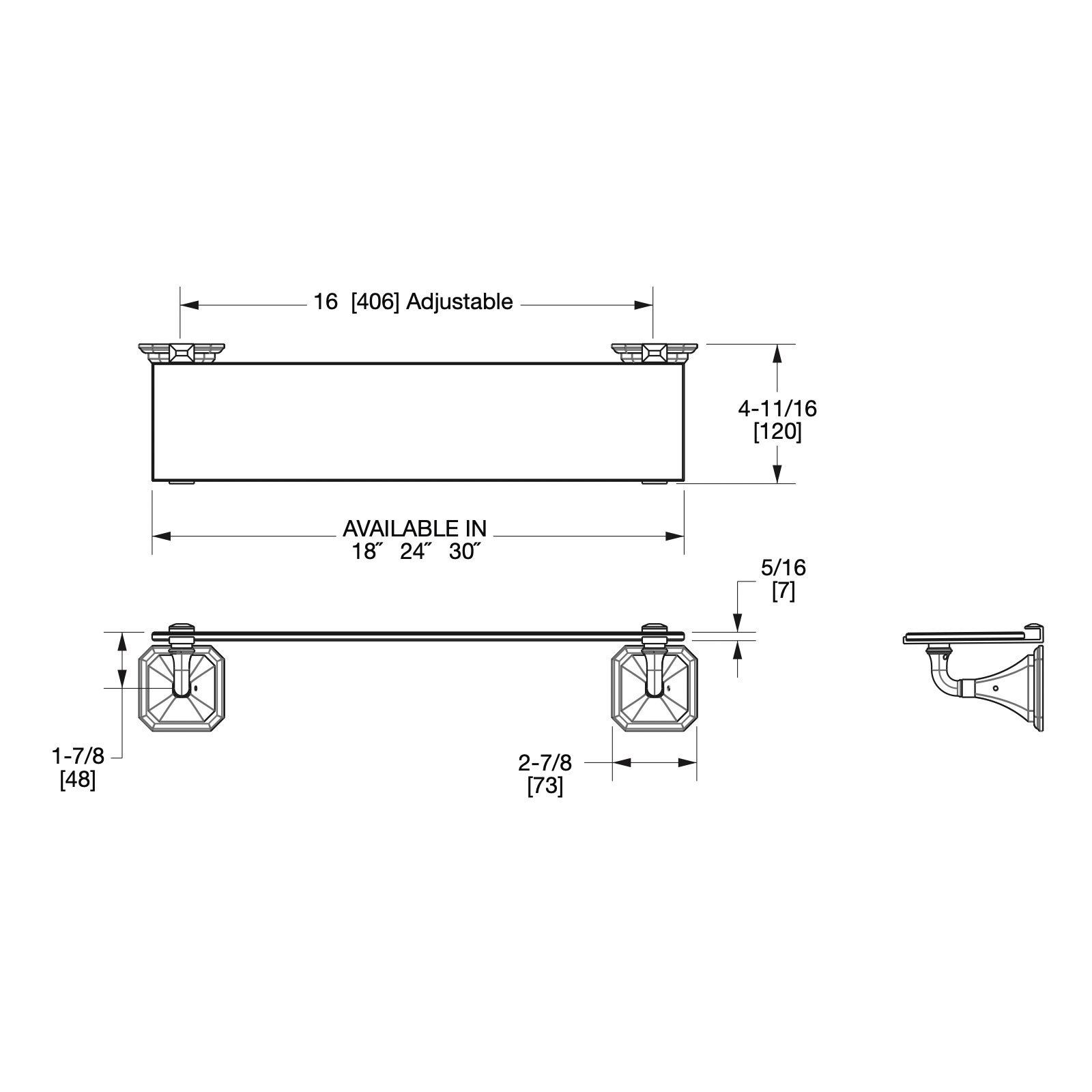 Kệ kính treo tường 610mm Harrison - 3656S-24