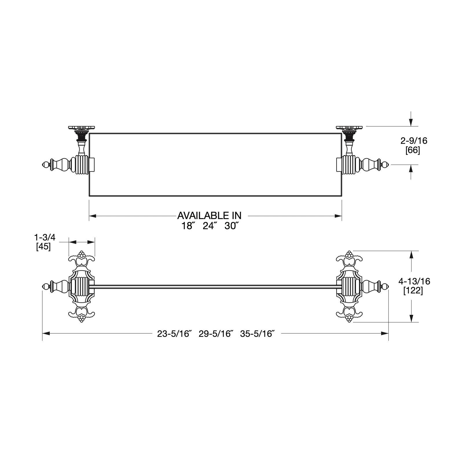  Kệ kính treo tường 457mm Louis - 3660S-18 