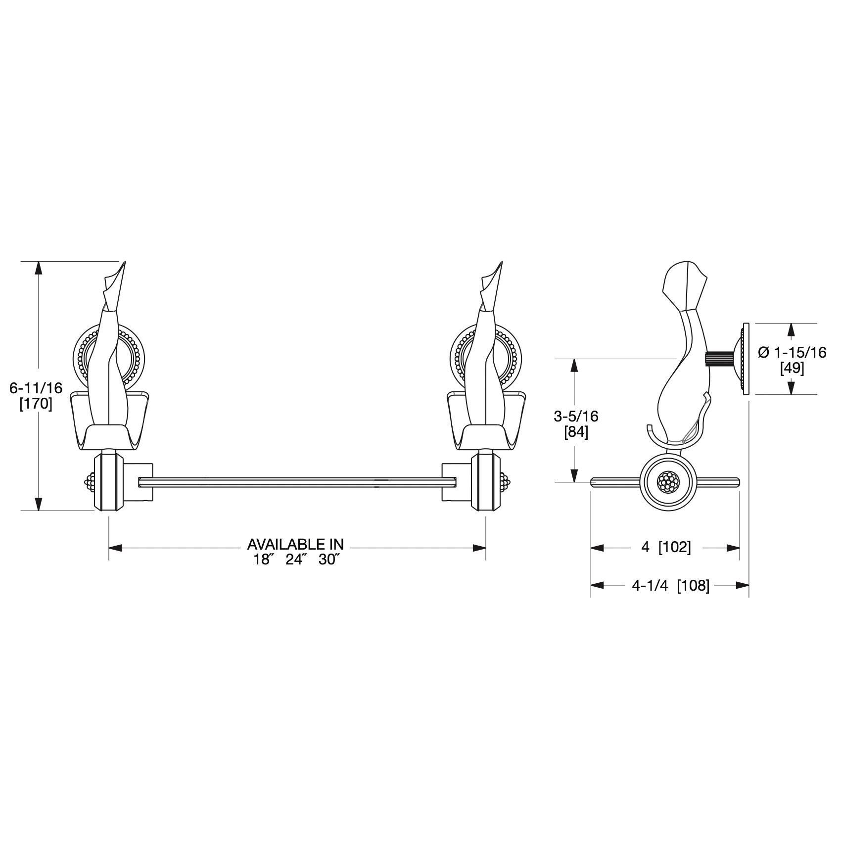  Kệ kính treo tường 762mm Dolphin - 3672S-30 