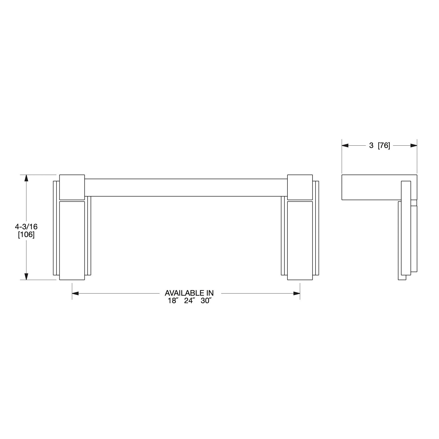  Thanh treo khăn 457mm Apollo Metal bằng đồng - 3678-MLIN-18SQ 