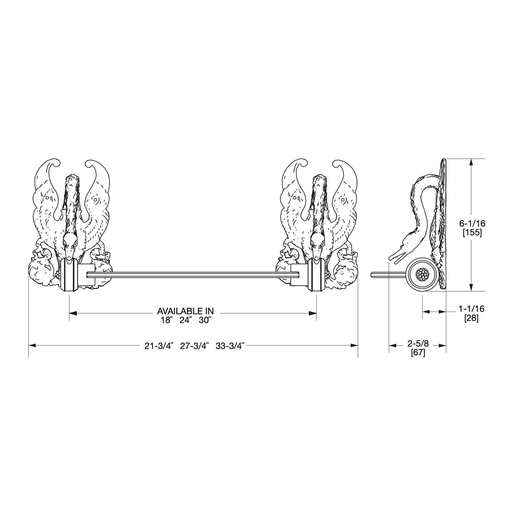  Kệ kính treo tường 457mm Imperial Swan - 3687S-18 