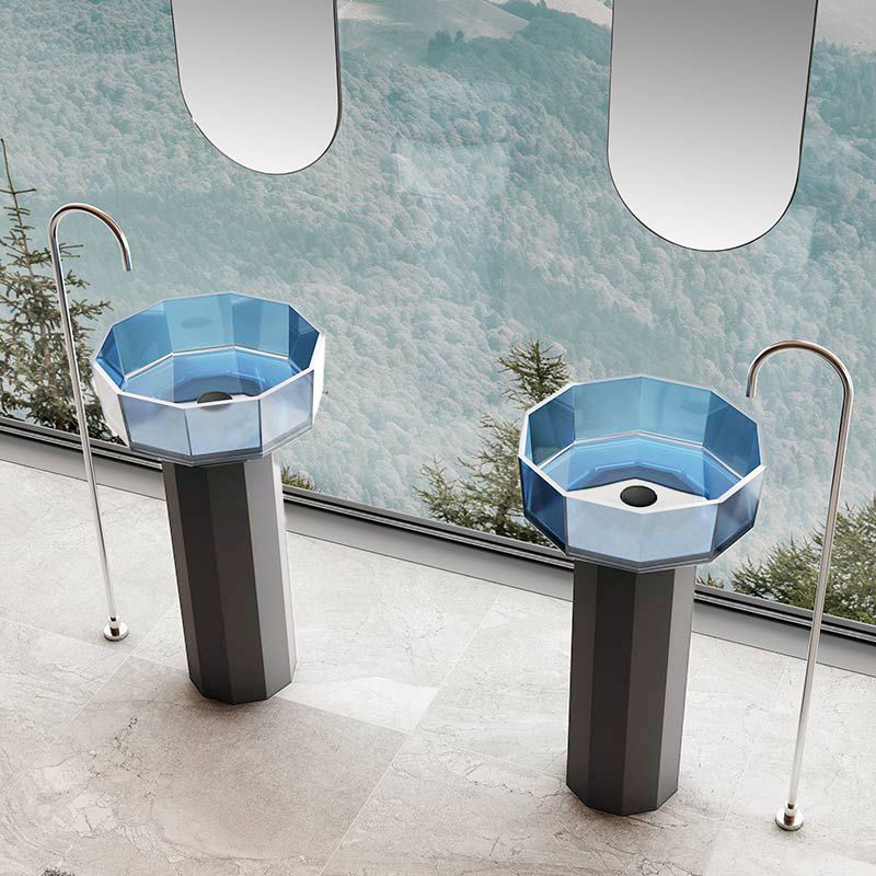Chậu rửa lavabo chân dài trong suốt - 369TZ-WT