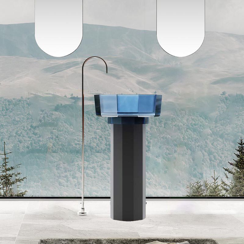 Chậu rửa lavabo chân dài trong suốt - 369TZ-WT