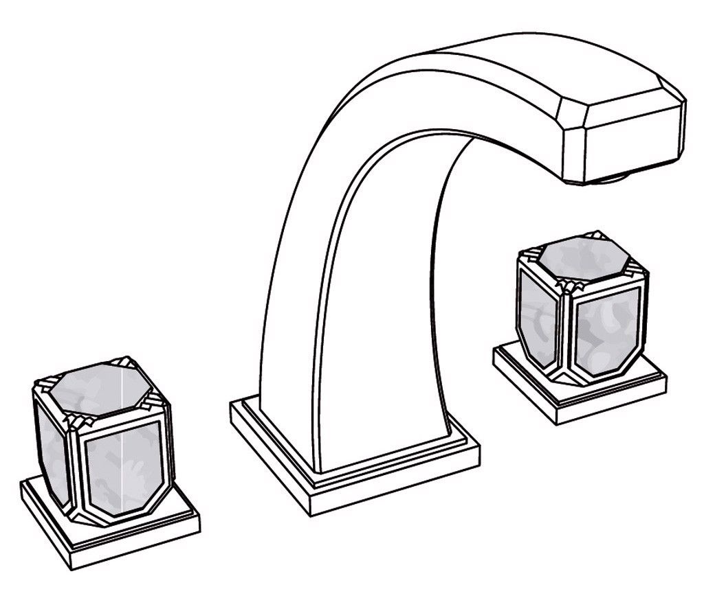 Vòi bồn tắm ba lỗ cổ điển bằng đồng Coco Pierre White Carrara - 3301 