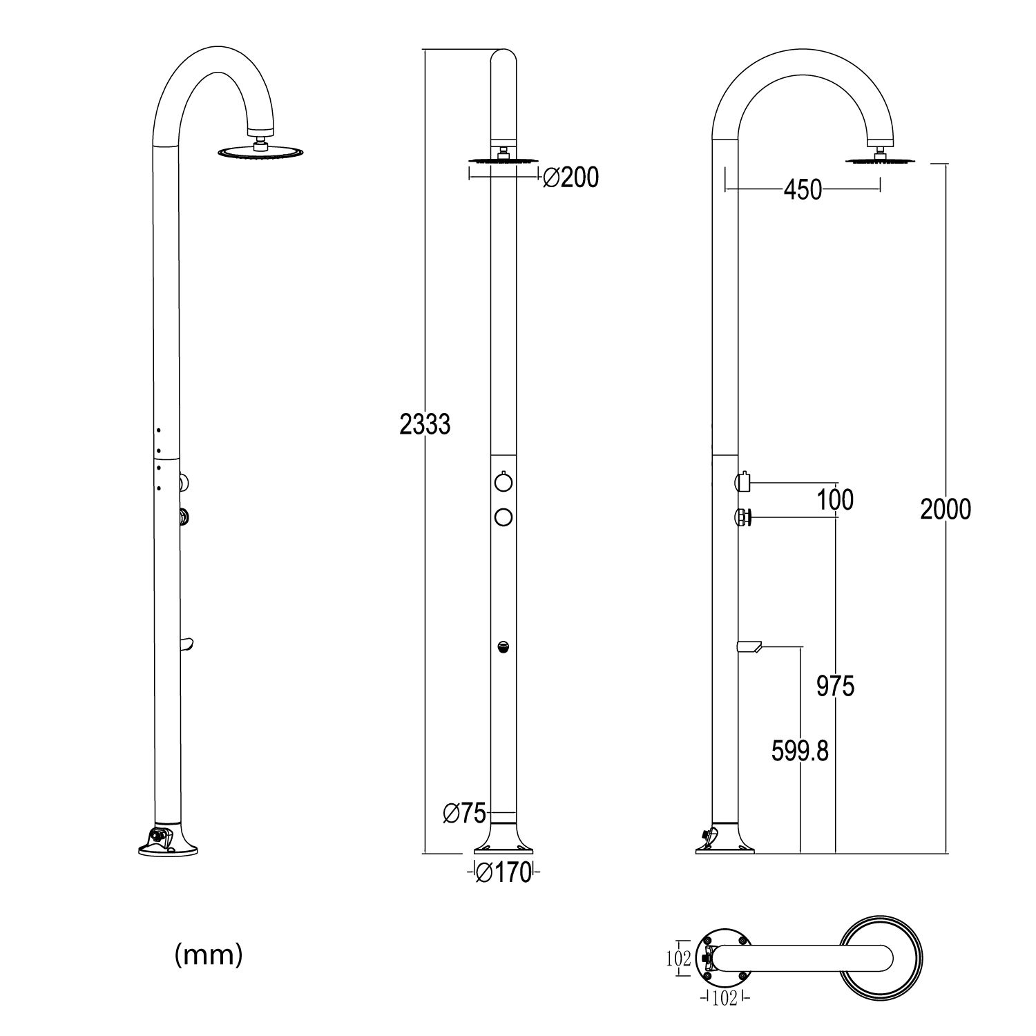Sen cây ngoài trời hẹn giờ chỉ có nước lạnh có vòi rửa chân - LTPB