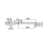  Vòi sen gắn tường bát sen 260 x 260mm Qquadro bằng đồng - 5700DDI090 