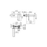  Vòi chậu rửa mặt gắn tường 200mm Qquadro bằng đồng - 5700MLI040 