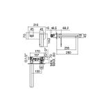  Vòi chậu rửa mặt gắn tường 260mm Qquadro bằng đồng - 5700MLI050 