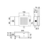  Vòi sen gắn tường điều chỉnh nhiệt độ Qquadro bằng đồng - 5700UDI120 