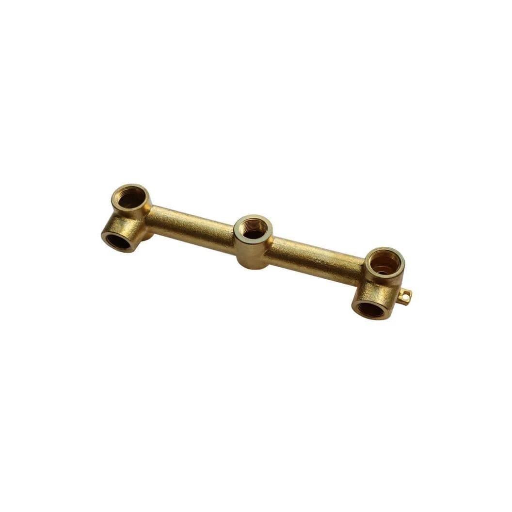 Vòi chậu lavabo dài 130mm gắn tường bằng đồng MChampagne - S05130-W08JL-CH
