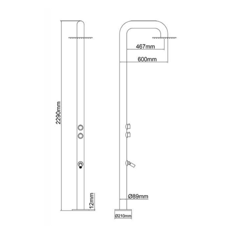 Sen cây ngoài trời có vòi rửa chân bằng stainless steel - 60001
