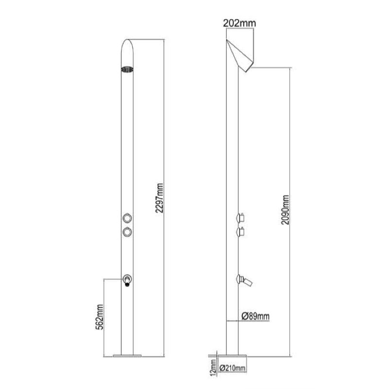 Sen cây ngoài trời có vòi rửa chân bằng stainless steel - 60005