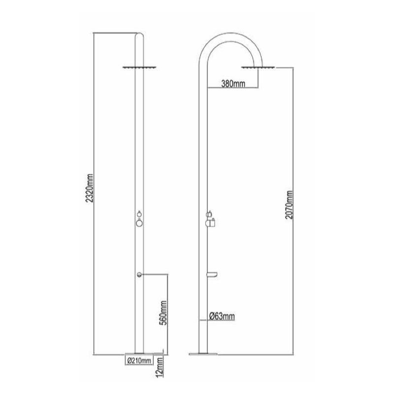 Sen cây ngoài trời có vòi rửa chân bằng stainless steel - 60030