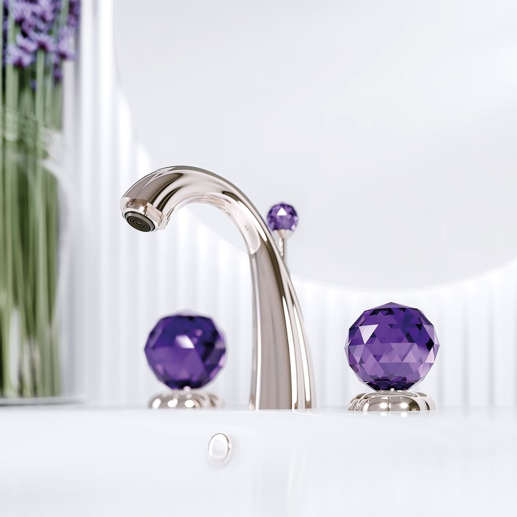  Vòi chậu rửa mặt cổ điển Florale Crystal bằng đồng - 60030300.035-17 