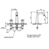  Vòi chậu rửa mặt cổ điển bằng đồng Ascott - 65261 