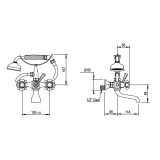  Vòi bồn tắm gắn tường cổ điển bằng đồng Ascott - 62414 