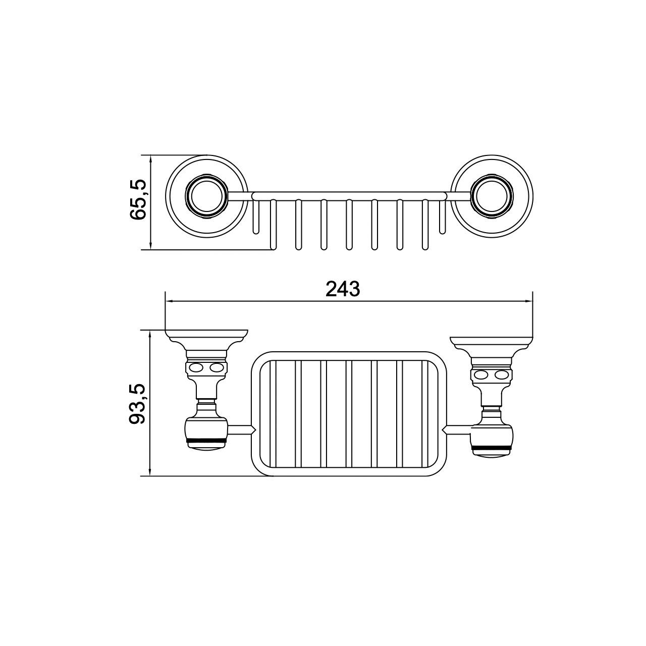  Khay đựng xà bông tắm treo tường cổ điển bằng đồng Julia Victoria - 63606 