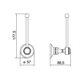  Móc treo giấy vệ sinh không nắp chụp cổ điển bằng đồng Julia Victoria - 63618 