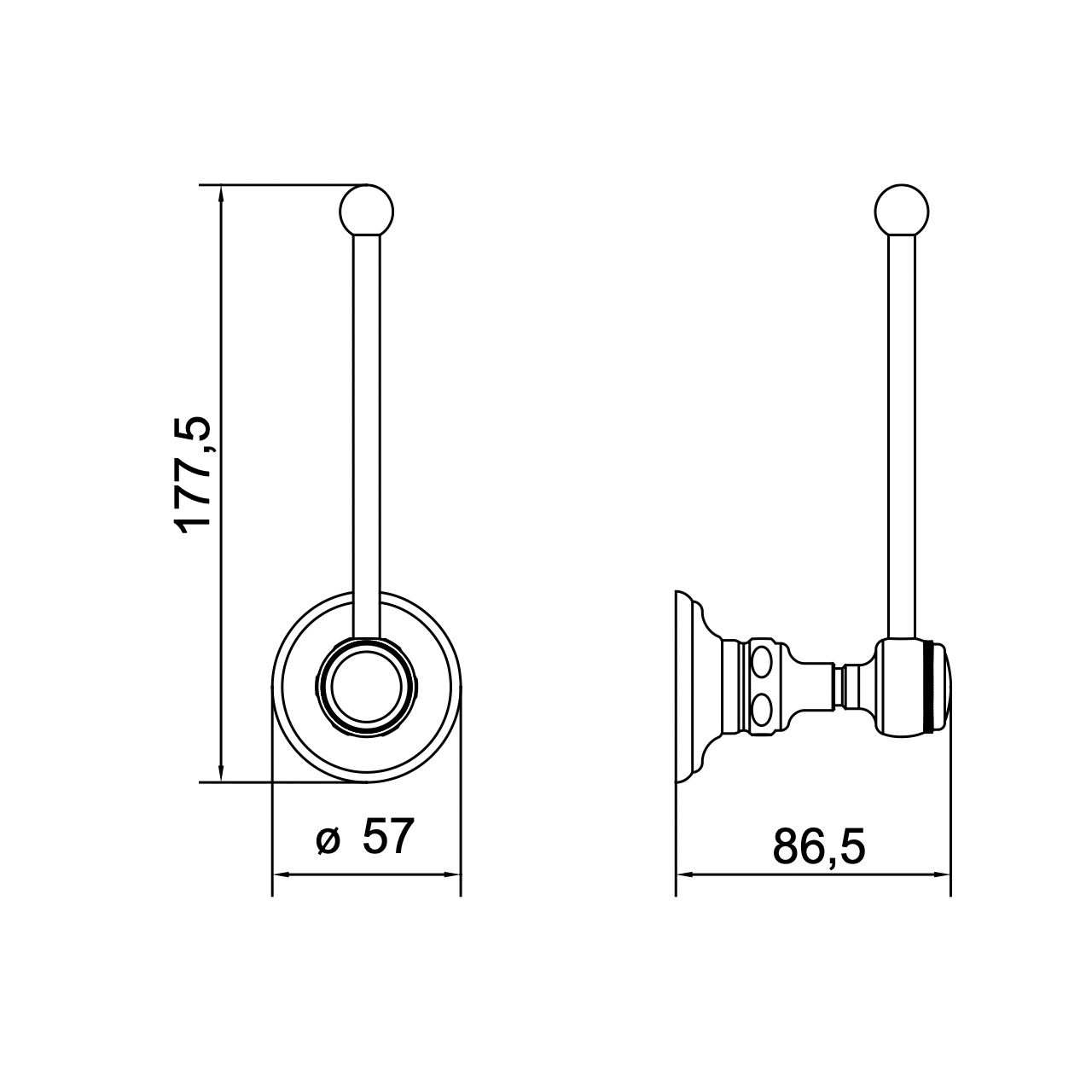 Móc treo giấy vệ sinh không nắp chụp cổ điển bằng đồng Julia Victoria - 63618