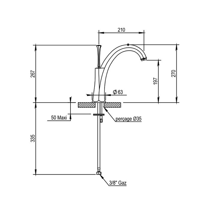  Vòi rửa chén bát cổ điển bằng đồng Ascott - 65703 