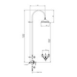  Sen cây điều chỉnh nhiệt độ, bát sen Ø220mm cổ điển bằng đồng Ascott - 65745 