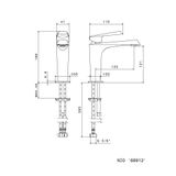  Vòi chậu rửa mặt bằng đồng cao 169mm Nio - 68912 