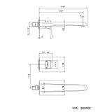  Vòi chậu rửa mặt hai lỗ gắn tường bằng đồng Nio - 68930E 