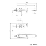  Vòi chậu rửa mặt hai lỗ gắn tường bằng đồng Nio - 68931E 