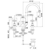  Vòi chậu rửa mặt ba lỗ cổ điển bằng đồng Daytime - 69000 