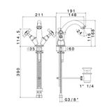  Vòi chậu rửa mặt cổ điển bằng đồng Daytime - 69025 