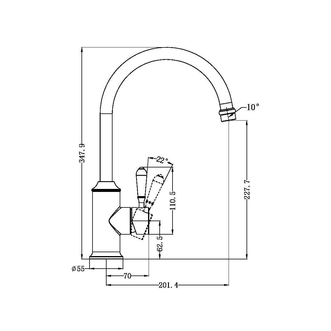 Vòi rửa chén bát bằng đồng Kory - 69210602