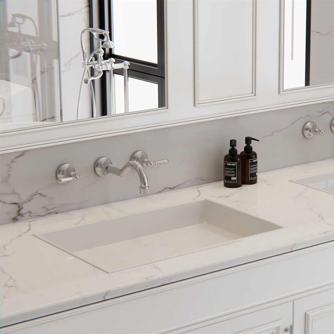 Vòi chậu lavabo gắn tường bằng đồng Kory - 692107a02