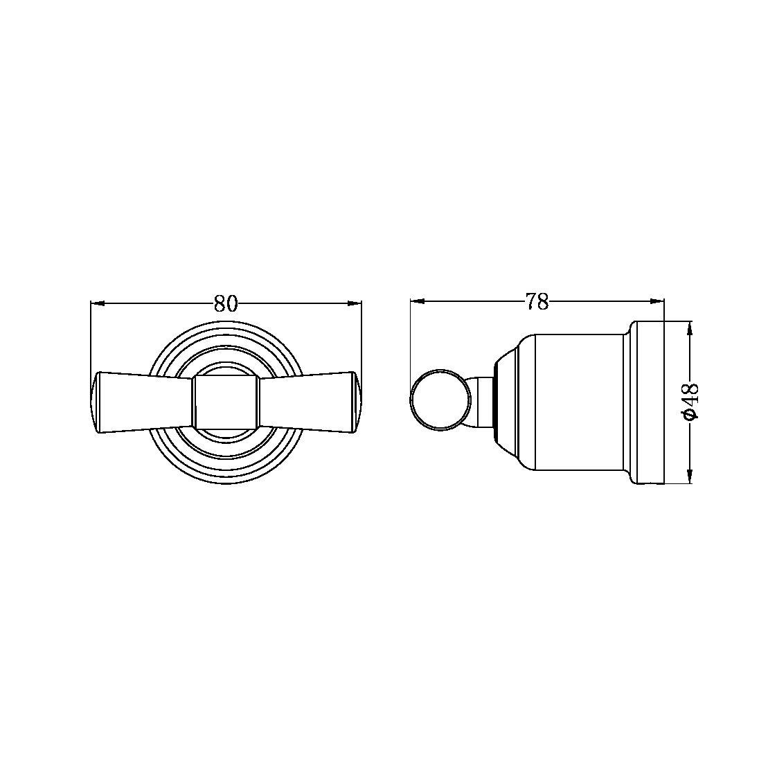 Móc treo quần áo phòng tắm bằng đồng Kory - 6982