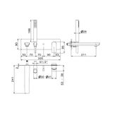  Vòi bồn tắm gắn tường bằng đồng Haka - 72071E 