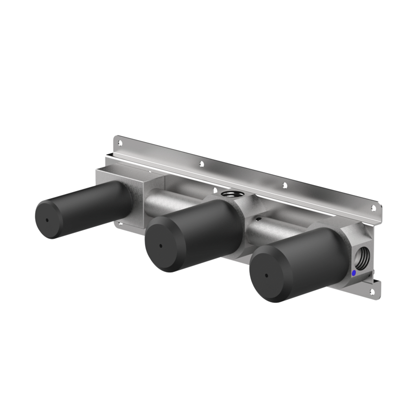 Vòi bồn tắm gắn tường 3 lỗ 2 đầu ra dài 190mm bằng stainless steel Aico - AIC82